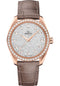 Omega Seamaster Aqua Terra 150M Co-Axial Master Chronometer Ladies Watch - 38 mm Sedna Gold Case - Diamond-Set Bezel - Radiant Diamond Dial - Taupe-Brown Leather Strap - 220.58.38.20.99.003