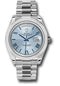 Rolex 950 Platinum Day-Date 40 Watch - Smooth Bezel - Ice Blue Quadrant Motif Bevelled Roman Dial - President Bracelet - 228206 ibqmrp