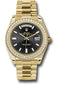 Rolex Yellow Gold Day-Date 40 Watch - Bezel - Black Baguette Diamond Dial - President Bracelet - 228348RBR bkbdp