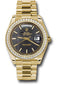 Rolex Yellow Gold Day-Date 40 Watch - Bezel - Black Diagonal Motif Index Dial - President Bracelet - 228348RBR bkdmip