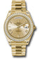 Rolex Yellow Gold Day-Date 40 Watch - Bezel - Champagne Bevelled Roman Dial - President Bracelet - 228348RBR chrp