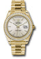 Rolex Yellow Gold Day-Date 40 Watch - Bezel - Silver Diagonal Motif Index Dial - President Bracelet - 228348RBR sdmip