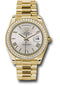 Rolex Yellow Gold Day-Date 40 Watch - Bezel - Silver Bevelled Roman Dial - President Bracelet - 228348RBR sdrp