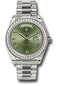 Rolex White Gold Day-Date 40 Watch - Bezel - Olive Green Bevelled Roman Dial - President Bracelet - 228349RBR ogrp
