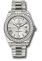Rolex White Gold Day-Date 40 Watch - Bezel - Silver Quadrant Motif Bevelled Roman Dial - President Bracelet - 228349RBR sqmrp