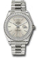 Rolex White Gold Day-Date 40 Watch - Bezel - Silver Stripe Motif Index Dial - President Bracelet - 228349RBR ssmip
