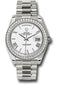 Rolex White Gold Day-Date 40 Watch - Bezel - White Bevelled Roman Dial - President Bracelet - 228349RBR wrp