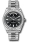 Rolex 950 Platinum Day-Date 40 Watch - Bezel - Black Baguette Diamond Dial - President Bracelet - 228396TBR bkbdp