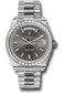 Rolex 950 Platinum Day-Date 40 Watch - Bezel - Dark Rhodium Index Dial - President Bracelet - 228396TBR drsmip