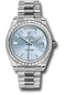 Rolex 950 Platinum Day-Date 40 Watch - Bezel - Ice Blue Baguette Diamond Dial - President Bracelet - 228396TBR ibbdp