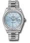 Rolex 950 Platinum Day-Date 40 Watch - Bezel - Ice Blue Diagonal Motif Index Dial - President Bracelet - 228396TBR ibdmip