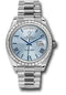 Rolex 950 Platinum Day-Date 40 Watch - Bezel - Ice Blue Quadrant Motif Bevelled Roman Dial - President Bracelet - 228396TBR ibqmrp