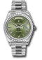 Rolex 950 Platinum Day-Date 40 Watch - Bezel - Olive Green Bevelled Roman Dial - President Bracelet - 228396TBR ogrp