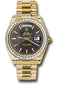 Rolex Yellow Gold Day-Date 40 Watch - Bezel - Black Diagonal Motif Index Dial - President Bracelet - 228398TBR bkdmip