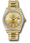 Rolex Yellow Gold Day-Date 40 Watch - Bezel - Champagne Baguette Diamond Dial - President Bracelet - 228398TBR chbdp