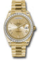 Rolex Yellow Gold Day-Date 40 Watch - Bezel - Champagne Bevelled Roman Dial - President Bracelet - 228398TBR chrp