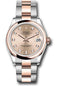 Rolex Steel and Everose Gold Datejust 31 Watch - Domed Bezel - Chocolate Diamond Dial - Oyster Bracelet - 278241 rodo