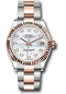 Rolex Steel and Everose Gold Datejust 31 Watch - Fluted Bezel - Silver Diamond Dial - Oyster Bracelet - 278271 mdo