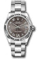 Rolex Steel and White Gold Datejust 31 Watch - Fluted Bezel - Dark Grey Roman Diamond 6 Dial - Oyster Bracelet - 278274 dkgdr6o