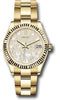 Rolex Yellow Gold Datejust 31 Watch - Fluted Bezel - Paved Mother-of-Pearl Butterfly Dial - Oyster Bracelet - 278278 pmopbo