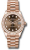 Rolex Everose Gold Datejust 31 Watch - Diamond Bezel - Chocolate Diamond Dial - President Bracelet - 278285RBR chodp