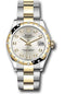 Rolex Steel and Yellow Gold Datejust 31 Watch - Domed Diamond Bezel - Silver Diamond Dial - Oyster Bracelet - 278343 sdo