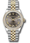 Rolex Steel and Yellow Gold Datejust 31 Watch - Diamond Bezel - Dark Grey Diamond Roman Six Dial - Jubilee Bracelet - 278383RBR dkgdr6j
