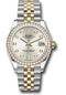 Rolex Steel and Yellow Gold Datejust 31 Watch - Diamond Bezel - Silver Diamond Dial - Jubilee Bracelet - 278383RBR sdj
