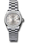 Rolex Platinum Lady-Datejust 28 Watch - 44 Diamond Bezel - Silver Diamond Star Dial - President Bracelet - 279136RBR s9dix8dp