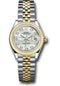 Rolex Steel and Yellow Gold Rolesor Lady-Datejust 28 Watch - Domed Bezel - White Mother-Of-Pearl Diamond Dial - Jubilee Bracelet - 279163 mdj