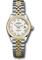 Rolex Steel and Yellow Gold Rolesor Lady-Datejust 28 Watch - Domed Bezel - White Roman Dial - Jubilee Bracelet - 279163 wrj