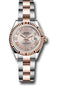 Rolex Steel and Everose Gold Rolesor Lady-Datejust 28 Watch - Fluted Bezel - Sundust Roman Dial - Oyster Bracelet - 279171 suro