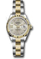 Rolex Steel and Yellow Gold Rolesor Lady-Datejust 28 Watch - Fluted Bezel - Silver Diamond Star Dial - Oyster Bracelet - 279173 s9dix8do