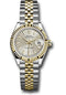 Rolex Steel and Yellow Gold Rolesor Lady-Datejust 28 Watch - Fluted Bezel - Silver Index Dial - Jubilee Bracelet - 279173 sij