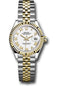 Rolex Steel and Yellow Gold Rolesor Lady-Datejust 28 Watch - Fluted Bezel - White Roman Dial - Jubilee Bracelet - 279173 wrj