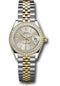 Rolex Steel and Yellow Gold Rolesor Lady-Datejust 28 Watch - Diamond Bezel - Silver Index Dial - Jubilee Bracelet - 279383RBR sij