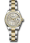 Rolex Steel and Yellow Gold Rolesor Lady-Datejust 28 Watch - Diamond Bezel - Silver Index Dial - Oyster Bracelet - 279383RBR sio