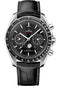 Omega Speedmaster Moonphase Master Chronometer Chronograph Watch - 44.25 mm Steel Case - Black Liquid Metal Bezel - Black Dial - Black Leather Strap - 304.33.44.52.01.001