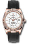 Rolex Everose Gold Sky-Dweller Watch - White Index Dial - Oysterflex Bracelet - 2020 Release - 326235 wi