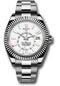 Rolex White Rolesor Sky-Dweller Watch - White Index Dial - Oyster Bracelet - 326934 wh