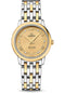 Omega De Ville Prestige Quartz Watch - 27.4 mm Steel Case - Champagne Diamond Dial - Steel And Yellow Gold Bracelet - 424.20.27.60.58.003