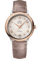 Omega De Ville Prestige Co-Axial Watch - 32.7 mm Steel And Red Gold Case - Ivory Silvery Dial - Taupe-Brown Leather Strap - 424.23.33.20.52.003