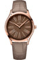 Omega De Ville Tresor Quartz Watch - 36 mm Sedna Gold Case - Taupe-Brown Dial - Taupe-Brown Leather Strap - 428.58.36.60.13.001