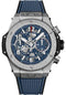 Hublot Big Bang Unico Titanium Blue Watch - 42 mm - Blue Skeleton Dial - Black and Blue Rubber Strap-441.NX.5179.RX
