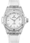 Hublot Big Bang One Click Steel White Pave Watch - 33 mm - White Dial - White Rubber Strap-485.SE.2010.RW.1604