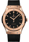 Hublot Classic Fusion King Gold Watch - 45 mm - Black Dial - Black Lined Rubber Strap-511.OX.1181.RX
