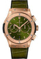 Hublot Classic Fusion Chronograph King Gold Green Watch - 42 mm - Green Dial - Black Rubber and Green Leather Strap-541.OX.8980.LR
