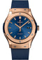 Hublot Classic Fusion King Gold Blue Watch - 42 mm - Blue Dial - Blue Lined Rubber Strap-542.OX.7180.RX