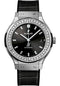 Hublot Classic Fusion Titanium Diamonds Watch - 38 mm - Black Dial - Black Rubber and Leather Strap-565.NX.1470.LR.1204