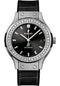 Hublot Classic Fusion Titanium Pave Watch - 38 mm - Black Dial - Black Rubber and Leather Strap-565.NX.1470.LR.1604